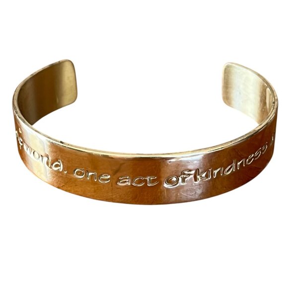 Rustic Cuff Inspire "Act of Kindness..." Brass Cuff Bracelet - Picture 1 of 6